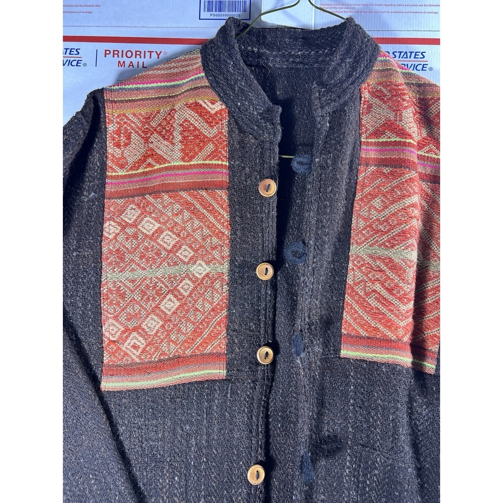 Vintage Thai Hmong Hill Tribe Coat Handwoven Indigo-dyed Ethnic‎ Textile Jacket - Picture 5 of 10
